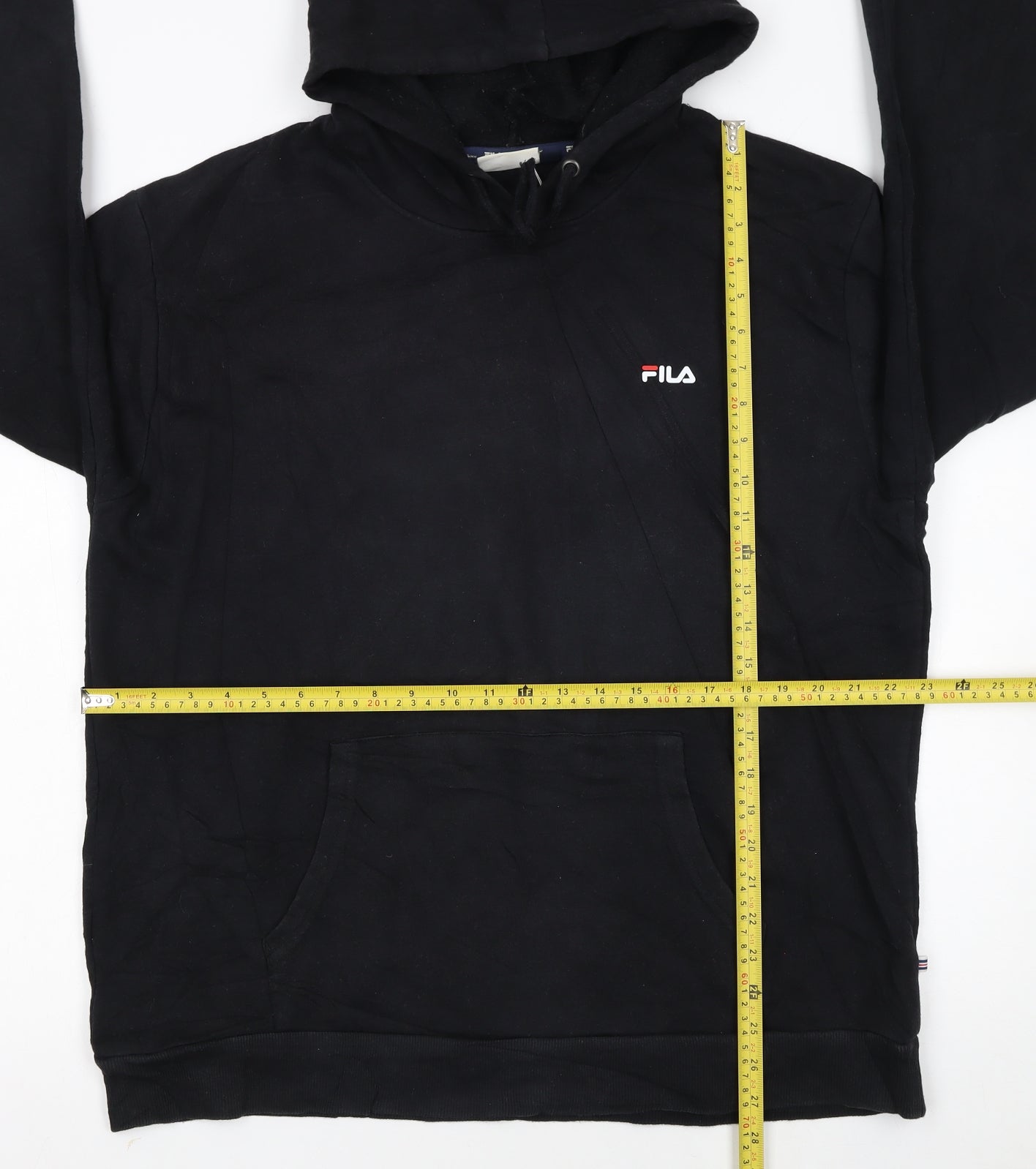 Fila Men’s Black XL Pullover Hoodie Classic Logo Fleece Sweatshirt