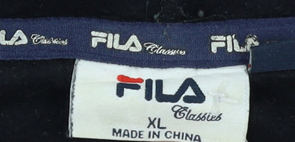 Fila Men’s Black XL Pullover Hoodie Classic Logo Fleece Sweatshirt