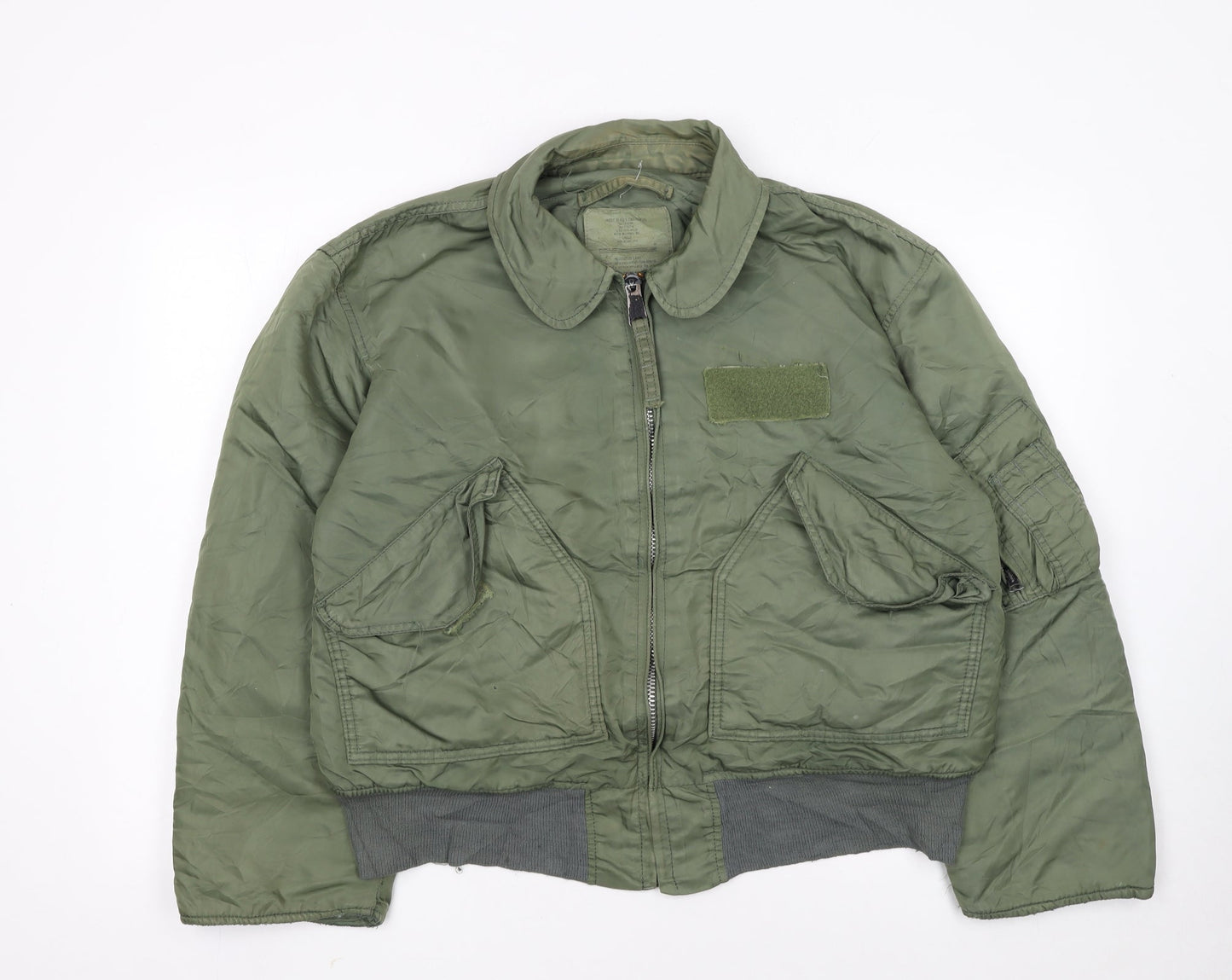 Alpha Industries Green Nylon Bomber Jacket Women’s Large Military Style