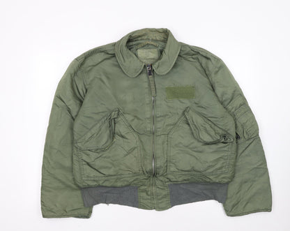 Alpha Industries Green Nylon Bomber Jacket Women’s Large Military Style