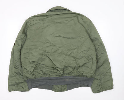 Alpha Industries Green Nylon Bomber Jacket Women’s Large Military Style