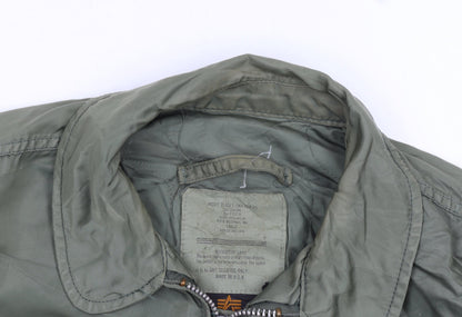 Alpha Industries Green Nylon Bomber Jacket Women’s Large Military Style