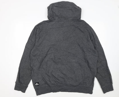Lonsdale Men's Grey XL Pullover Hoodie with Logo Print