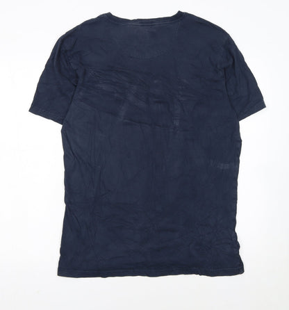Barbour International Men's Blue XL Graphic Motorcycle T-Shirt