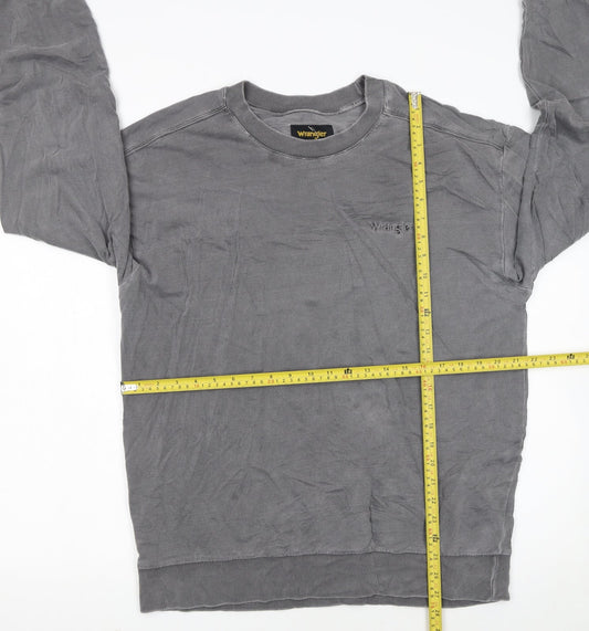 Wrangler Men's Grey Cotton Crew Neck Pullover Sweatshirt L