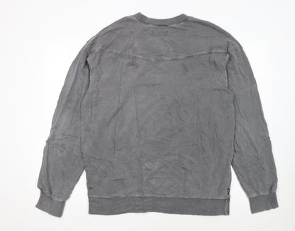 Wrangler Men's Grey Cotton Crew Neck Pullover Sweatshirt L