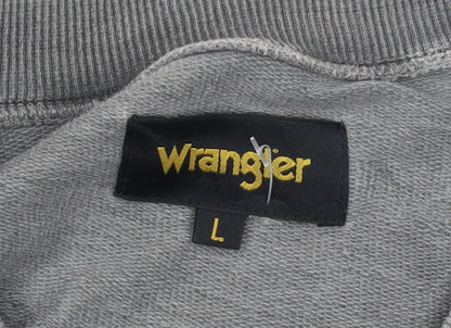 Wrangler Men's Grey Cotton Crew Neck Pullover Sweatshirt L
