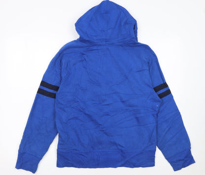 FILA Womens Blue Full Zip Hoodie L Logo Casual Sportswear