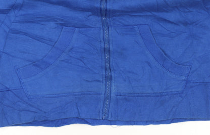 FILA Womens Blue Full Zip Hoodie L Logo Casual Sportswear