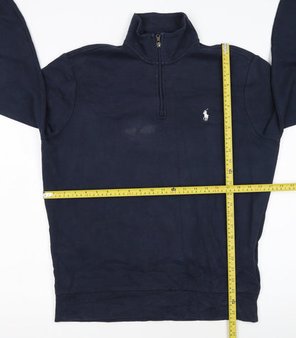 Ralph Lauren Men Blue 1/4 Zip High Neck Sweatshirt M Regular Fit