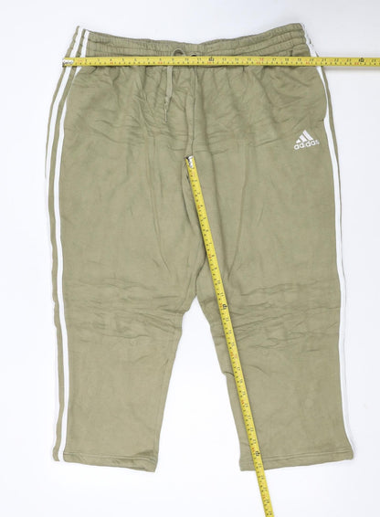Adidas Men’s Green 2XL Jogger Trousers with White Stripes