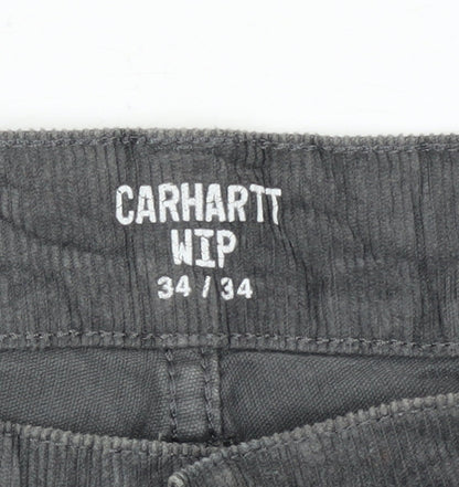 Carhartt WIP Men's Grey Corduroy Chino Trousers 34x34