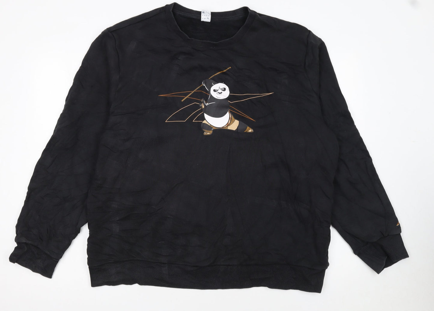 Reebok Men’s Black XL Crew Neck Graphic Sweatshirt Kung Fu Panda