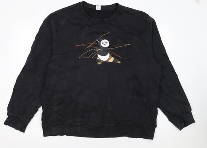 Reebok Men’s Black XL Crew Neck Graphic Sweatshirt Kung Fu Panda