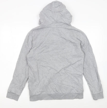 Napapijri Boys Grey Hoodie Size 162cm Pullover Logo Sweatshirt