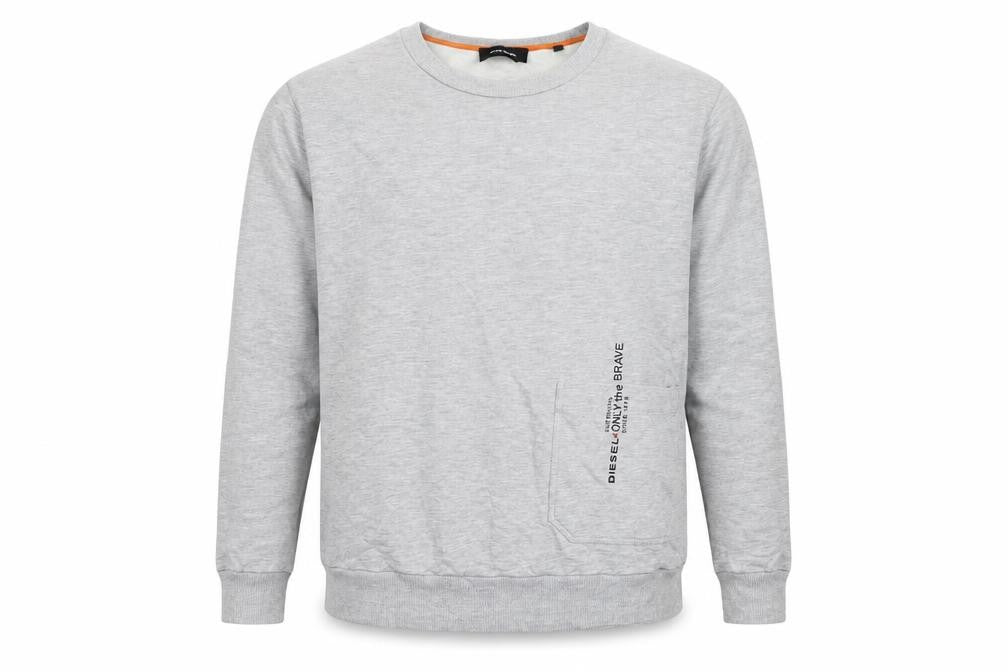 Diesel Men's Grey XL Crew Neck Logo Sweatshirt Pullover