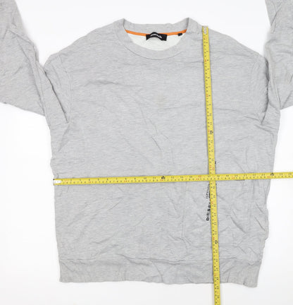 Diesel Men's Grey XL Crew Neck Logo Sweatshirt Pullover
