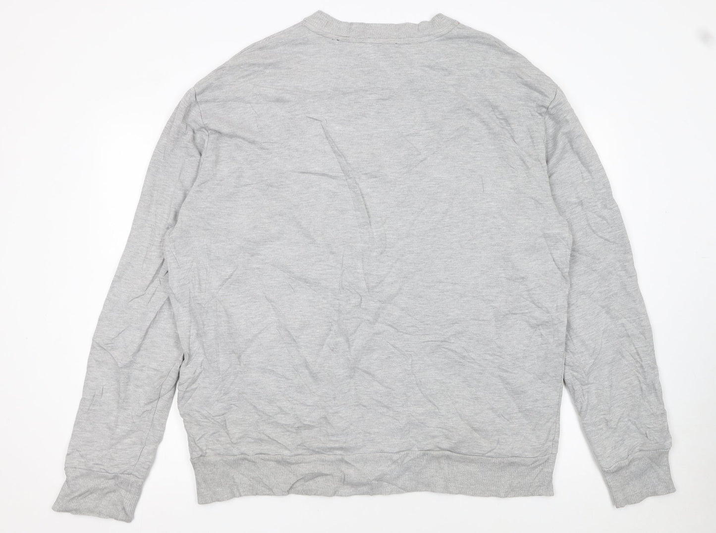 Diesel Men's Grey XL Crew Neck Logo Sweatshirt Pullover