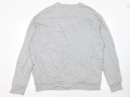 Diesel Men's Grey XL Crew Neck Logo Sweatshirt Pullover