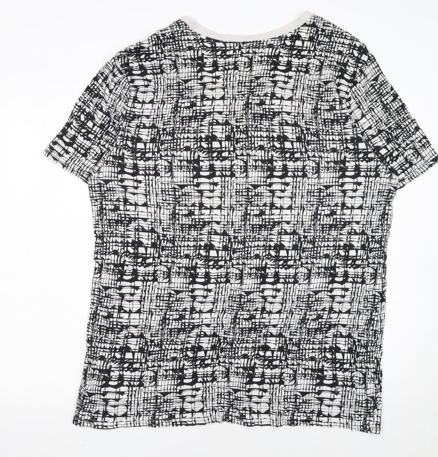 Nike Men's Black White XL Geometric Print Crew Neck T-Shirt