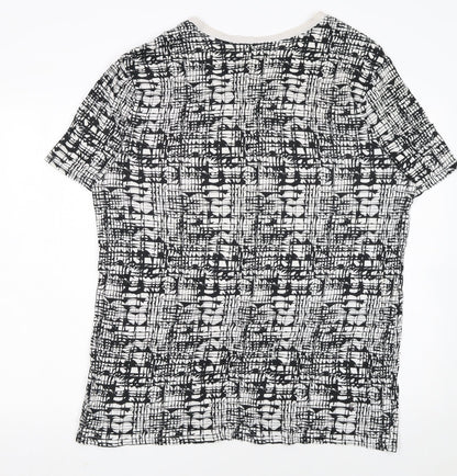 Nike Men's Black White XL Geometric Print Crew Neck T-Shirt