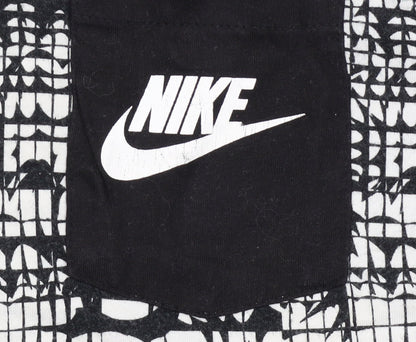 Nike Men's Black White XL Geometric Print Crew Neck T-Shirt