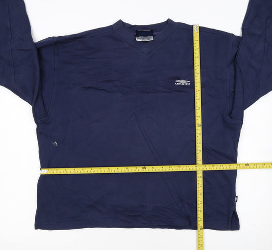 Umbro Men's Blue V-Neck Pullover Sweatshirt Size M Regular Fit