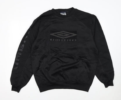 Umbro Men's Black Pullover Sweatshirt M Regular Fit Crew Neck