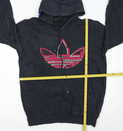 Adidas Women Black Large Pullover Hoodie with Logo Design