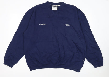 Umbro Men's Blue Large Crew Neck Pullover Sweatshirt