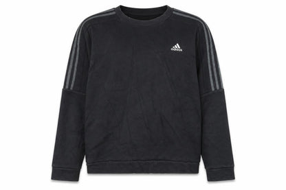 Adidas Men Black Crew Neck Pullover Sweatshirt M Sports Logo