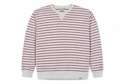 Carhartt Men’s Grey Striped XL Crew Neck Pullover Sweatshirt
