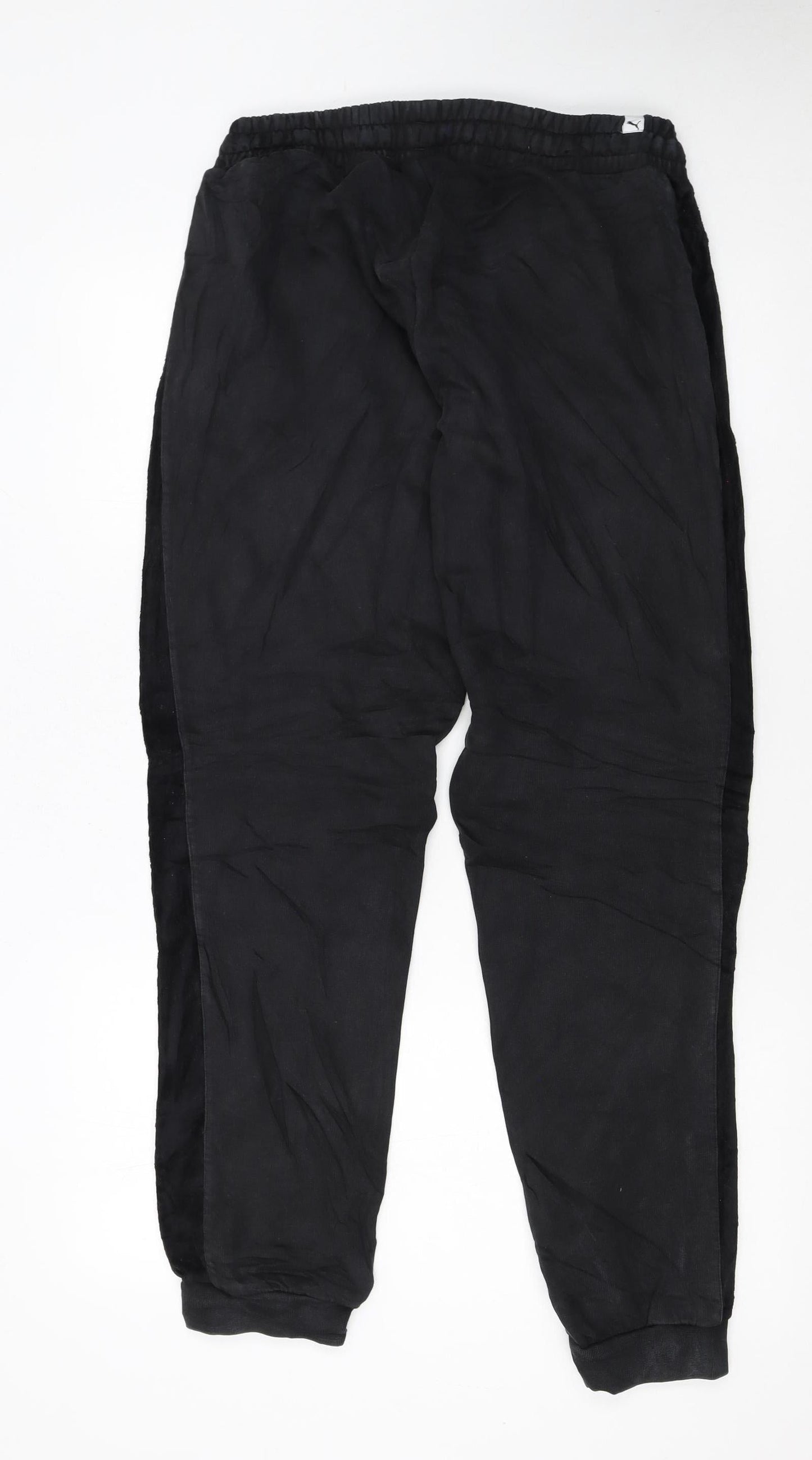 Puma Womens Black XL Jogger Trousers with Gold Logo