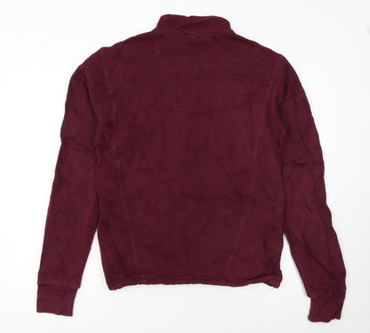 Reebok Womens Burgundy XS 1/4 Zip Pullover Hoodie Sweatshirt