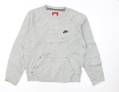 Nike Women's Grey Small Crew Neck Pullover Sweatshirt