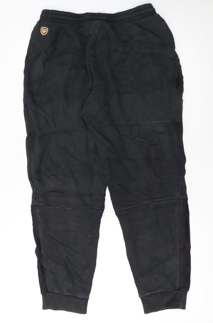 Adidas Men Black Arsenal Jogger Trousers Size M Fleece