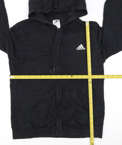 Adidas Womens Black Full Zip Hoodie Size 12-14 Cotton Blend
