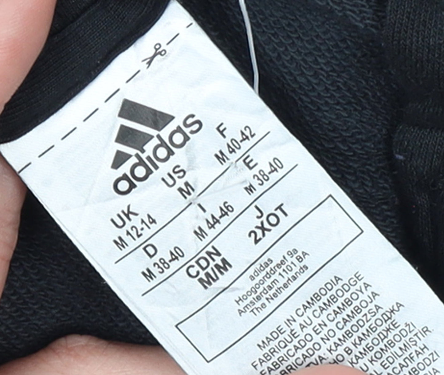 Adidas Womens Black Full Zip Hoodie Size 12-14 Cotton Blend