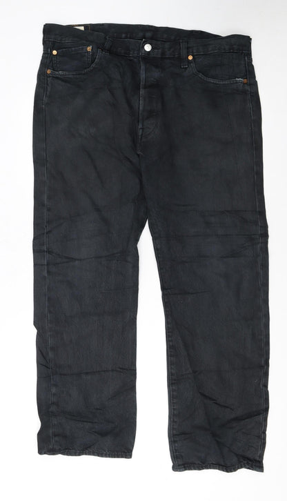 Levi's Premium Men's Black Straight Jeans W38 L30 Regular Fit Denim