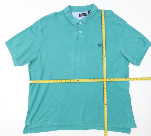 Chaps Men's Green 2XL Regular Fit Cotton Polo Shirt