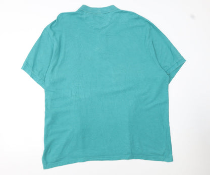 Chaps Men's Green 2XL Regular Fit Cotton Polo Shirt