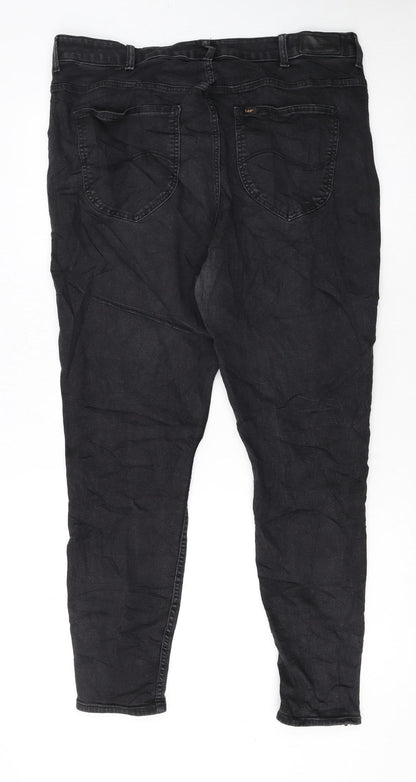 Lee Womens Black Scarlett High Zip Skinny Jeans Size 20