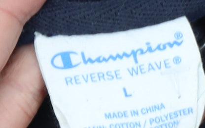 Champion Men's Navy Blue Pullover Hoodie Size L Reverse Weave