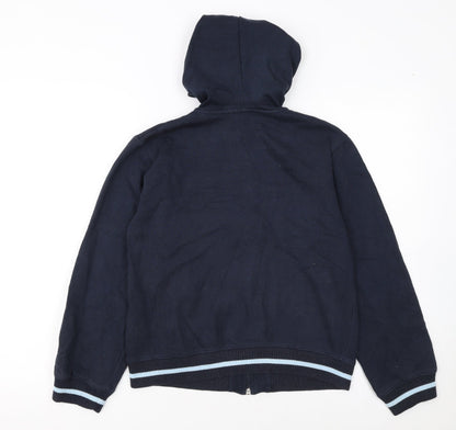 Reebok Women's Navy Full Zip Hoodie Size 10 Blue Logo Classic Fit