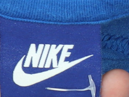 Nike Mens Blue Pullover Hoodie L Regular Fit Fleece Sweatshirt