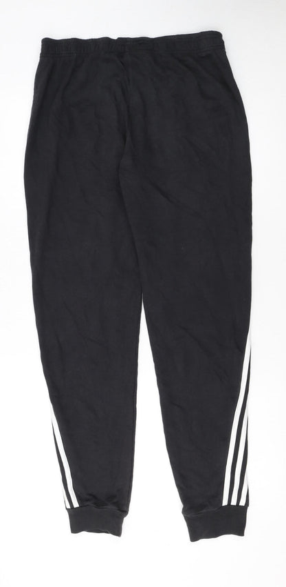 adidas Boys Black Jogger Trousers 15-16 Years Elastic Waist Activewear