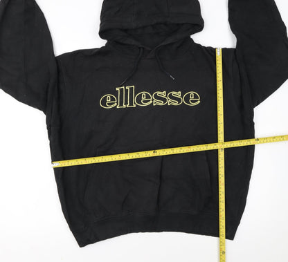 Ellesse Womens Black Pullover Hoodie L Logo Print Casual Wear
