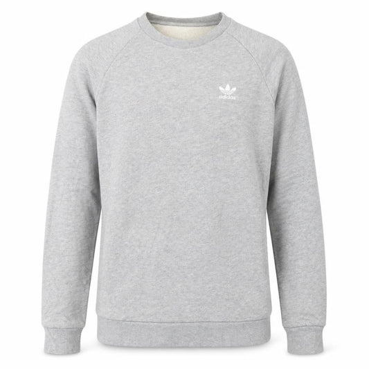 Front view of adidas Men Grey Small Trefoil Logo Pullover Sweatshirt