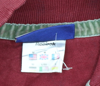 Reebok Mens Red 1/2 Zip Sweatshirt Medium Vintage Sportswear