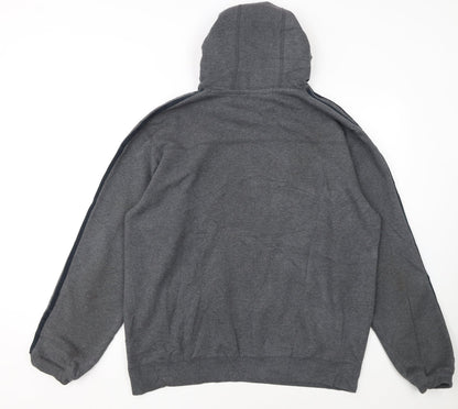 Adidas Men's Grey Pullover Hoodie L Regular Fit Sportswear